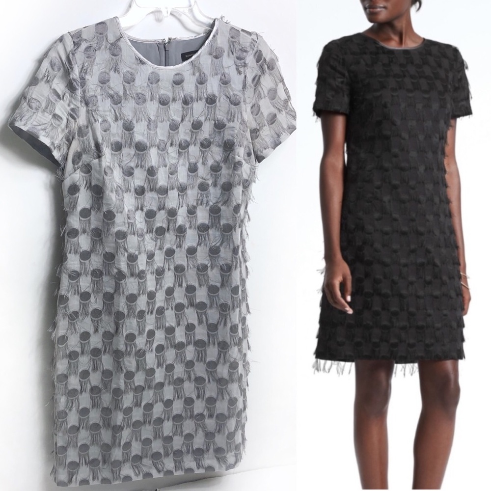Banana Republic Eyelash-Dot Shift Dress in gray